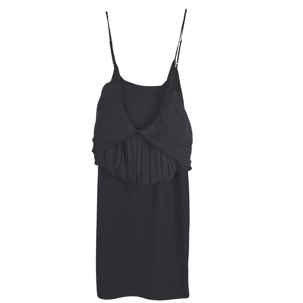 Alice + Olivia by Stacey Bendet Black Pleated Silk-Trim Mini Dress